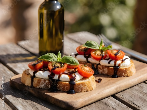 La bruschetta, appetitoso amtiposto, aperitivo o merenda tipica italiana