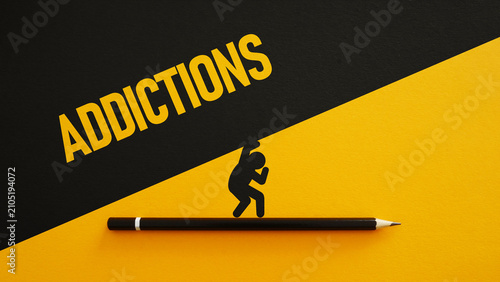 Принти на полотні The Crushing Weight of Addictions, Psychological Burden, Mental Health Struggles