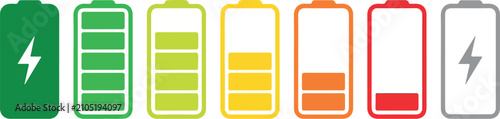 Battery icons showing charge levels