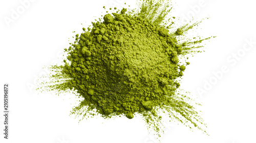 Quadro su tela Green matcha powder explosion with fine particles