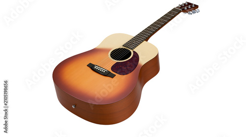 фотографія Acoustic guitar with sunburst finish and tortoiseshell pickguard