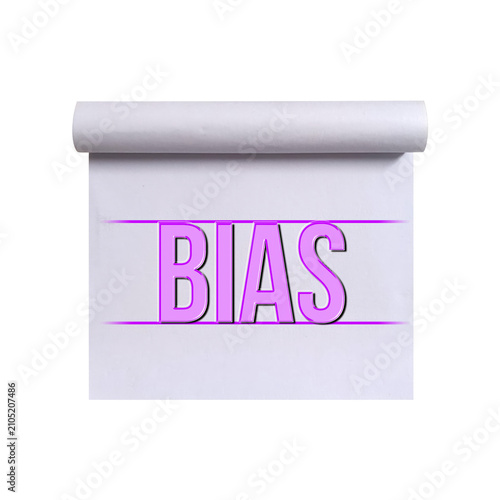 Фотография Bias text written on a white paper scroll icon