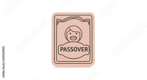 Quadro su tela Jewish passover holiday greeting card with symbolic character