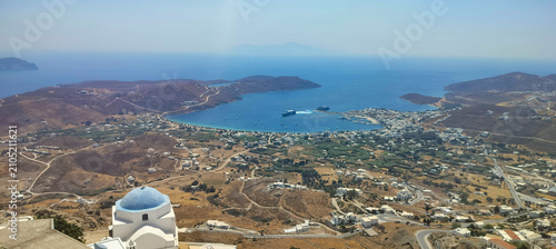 View from the highest place of the island of Serifos, Cyclades, Greece