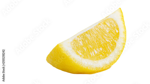 Картината върху платно Bright yellow lemon slice with white pith and juicy pulp