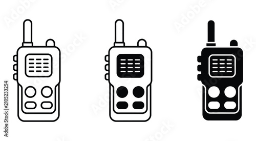 Photos Walkie Talkie Icons Portable Radio Communication Device Vector Graphics for Emer
