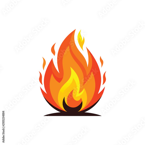 Quadro su tela Vibrant Orange and Yellow Flame.