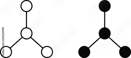Abstract network diagram with black and white nodes