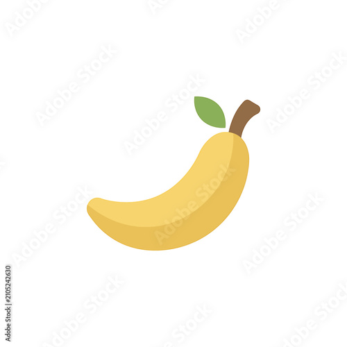 Tableau sur toile Yellow Banana Fruit With Green Leaf.