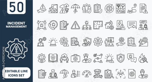 Photos Incident management icon set