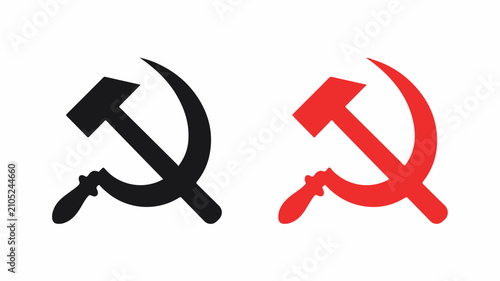 Foto Hammer sickle symbols black