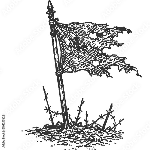 Photos No Man's Land Vintage Illustration Vector