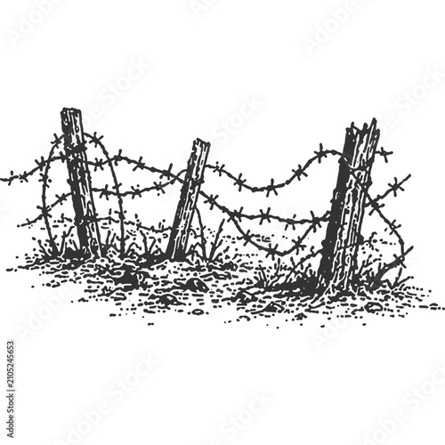 Cuadro en lienzo No Man's Land Vintage Illustration Vector