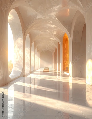 Modern Architecture Interior with Arches.