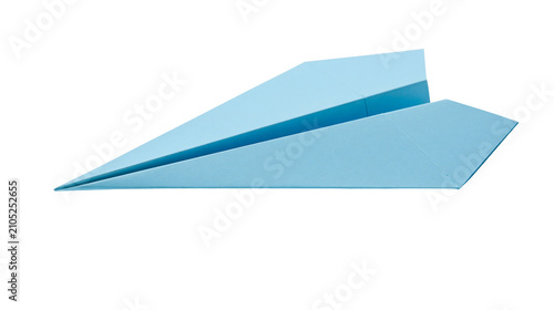 Light blue paper airplane folded from sheet