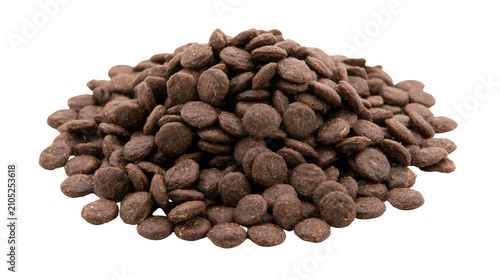 Canvas Print Pile of dry brown pet food kibble