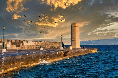 lighthouse at dusk