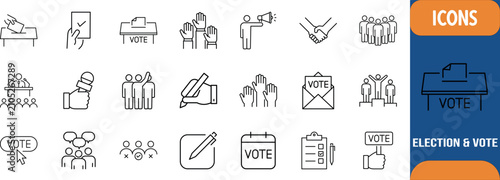 Foto Election and vote line icons