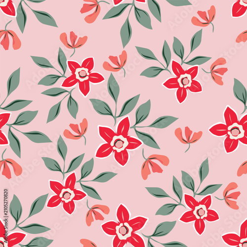 Cute floral pattern in small flowers. Small colorful flowers. Gold beige background. Delicate ditsy print. Floral seamless background. Elegant template for fashion prints
