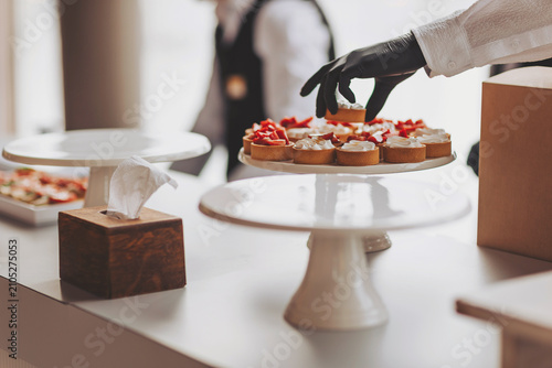 Elegant catering service showcases delightful hors d'oeuvres for a refined event