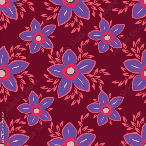 Floral seamless pattern with beautiful Flowers for fabric textile wallpaper.