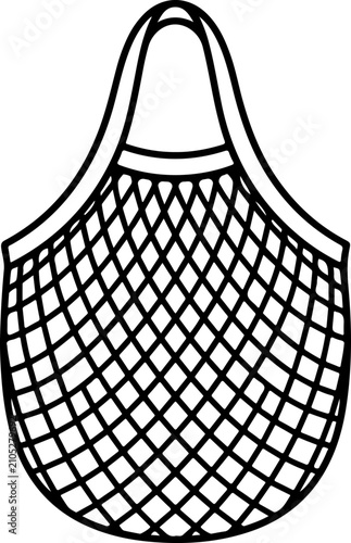 Eco-friendly reusable mesh shopping bag Vector Art