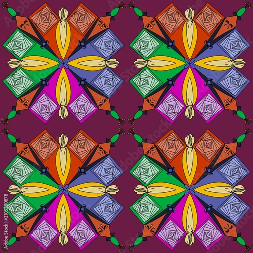 Foto Colorful Seamless geometric pattern wit