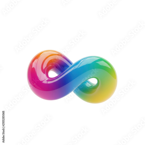 Abstract colorful infinity symbol representing eternity and endlessness.