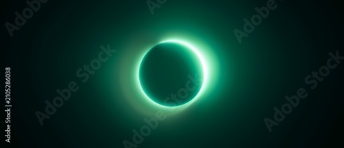 Glowing Green Eclipse Abstract Background