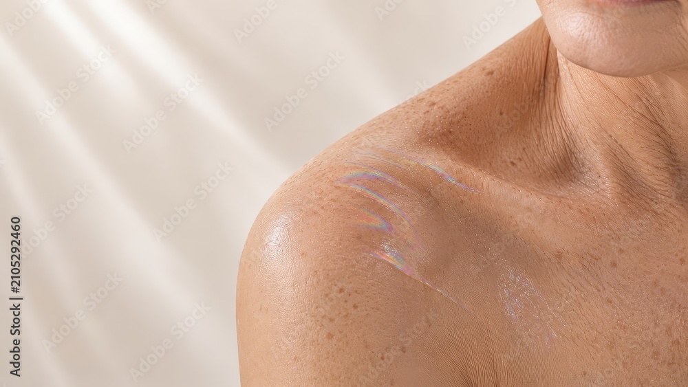 Fototapeta premium Luxury Thin Film Interference Following Natural Shoulder Skin Contours