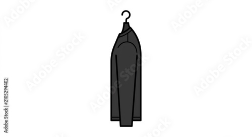 Jacket hanging on a black hook side view