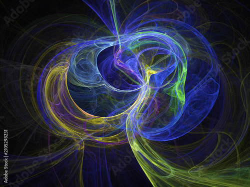 Fractal colored abstract on black background