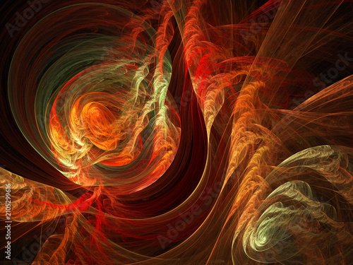 Fractal colored abstract on black background
