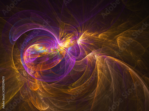 Fractal colored abstract on black background