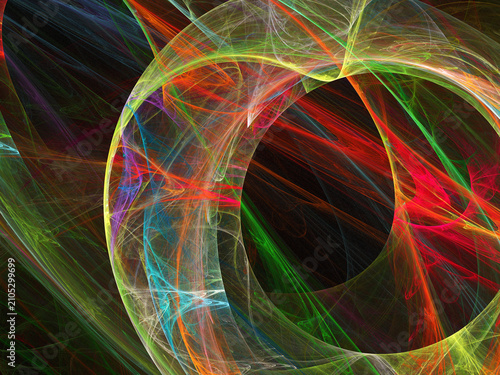 Fractal colored abstract on black background
