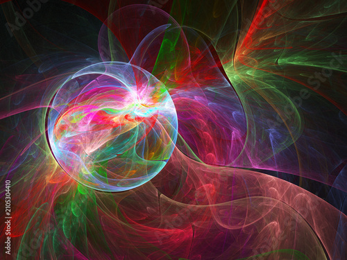 Fractal colored abstract on black background