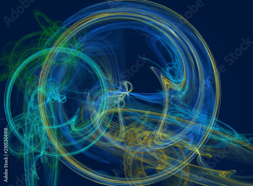 Fractal colored abstract on black background