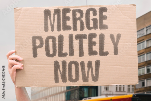 Принти на полотні "Merge Politely Now" Join traffic with courtesy