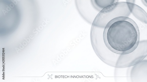 Abstract microscopic cells on clean white background representing biotechnology innovations