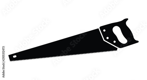 Bild auf Leinwand Hand saw depiction a black silhouette against a white background