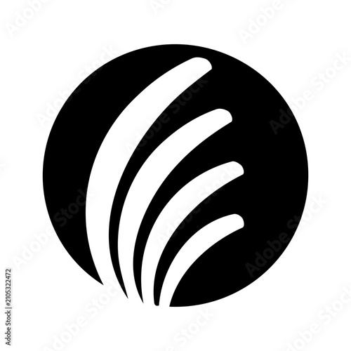 Minimal Black Abstract Round Shape Vector