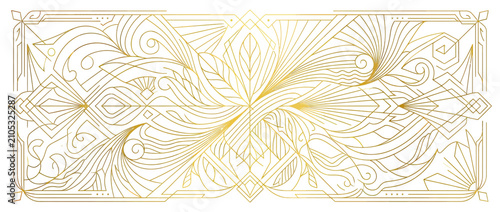 Elegant Golden Art Deco Border Design