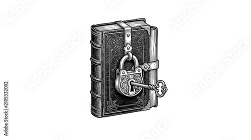 Fotografija Vintage Locked Diary with Ornate Key
