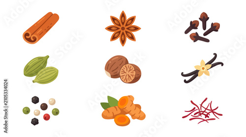 Bild auf Leinwand Assorted dried spices collection