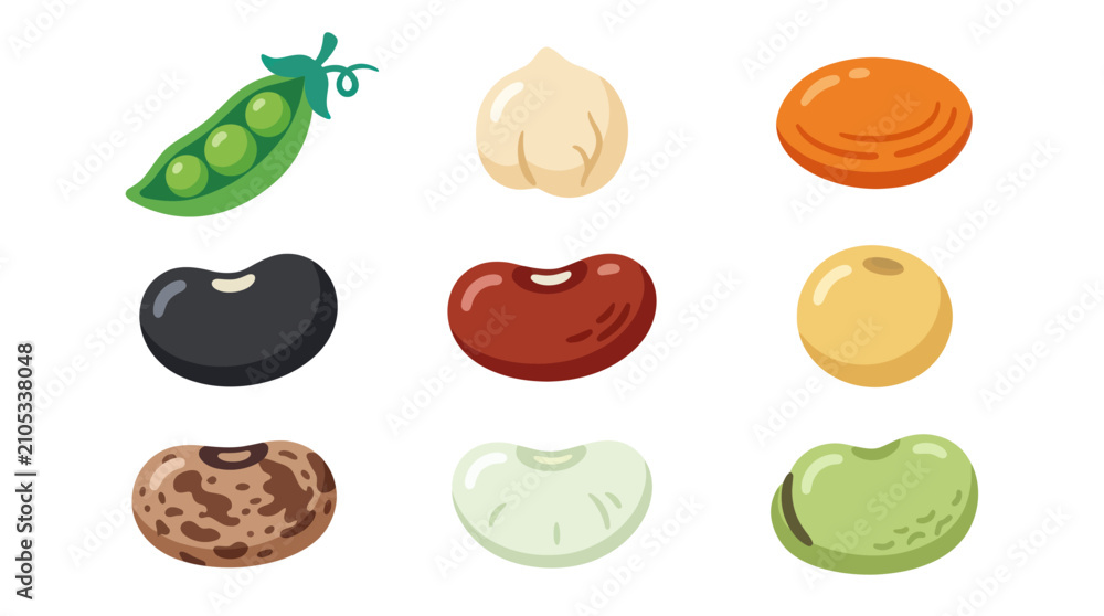 Fototapeta premium Assorted legumes and vegetables collection