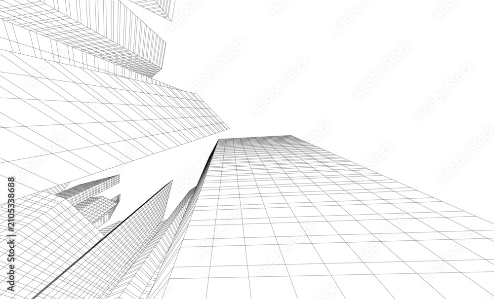 Fototapeta premium architectural buildings vector 3d illustration