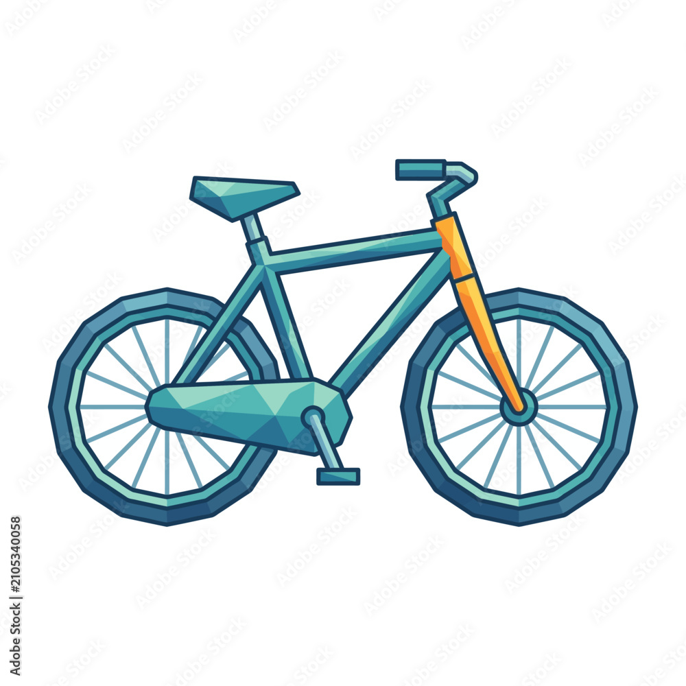 Fototapeta premium Blue Bicycle with Orange Front Fork.