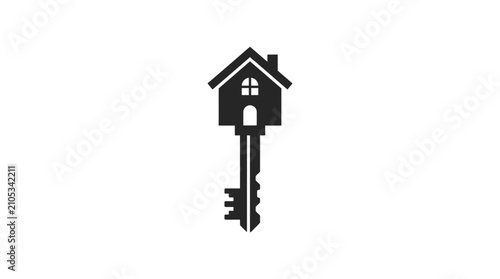 Konstfotografi House shaped key for real estate.