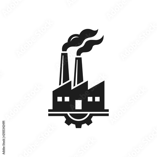 Cuadro en lienzo Industrial Factory Building With Smokestacks.