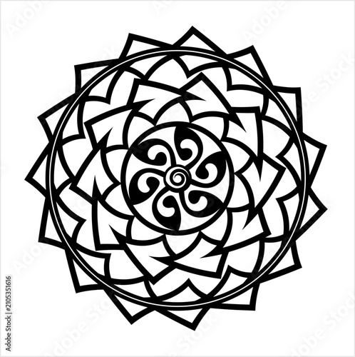Polynesian Style Circular Shape Tattoo M_2606001